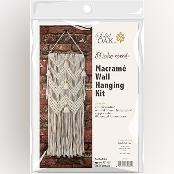 Learn to make macrame wall hanging kit craft cording Solid Oak brand handmade - Picture 5 of 11